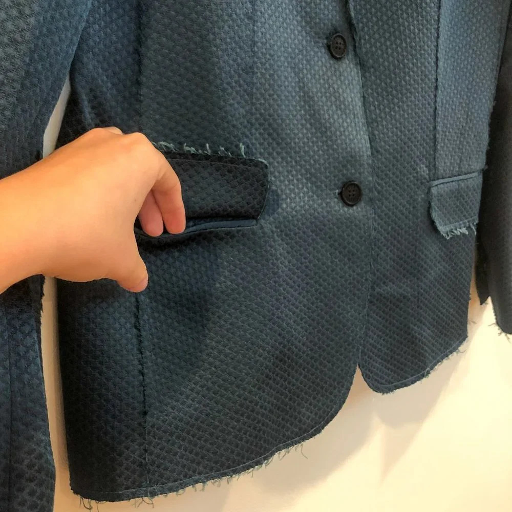 Zadig & Voltaire Green Diamond Modern Boyfriend Collared Blazer Women's XS EUC - Picture 5 of 8